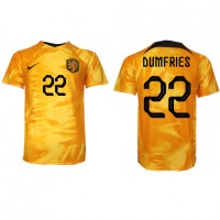 Netherlands Denzel Dumfries #22 Replica Home Shirt World Cup 2022 Short Sleeve